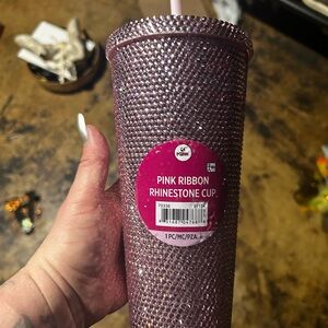 Breast cancer rhinestone cup